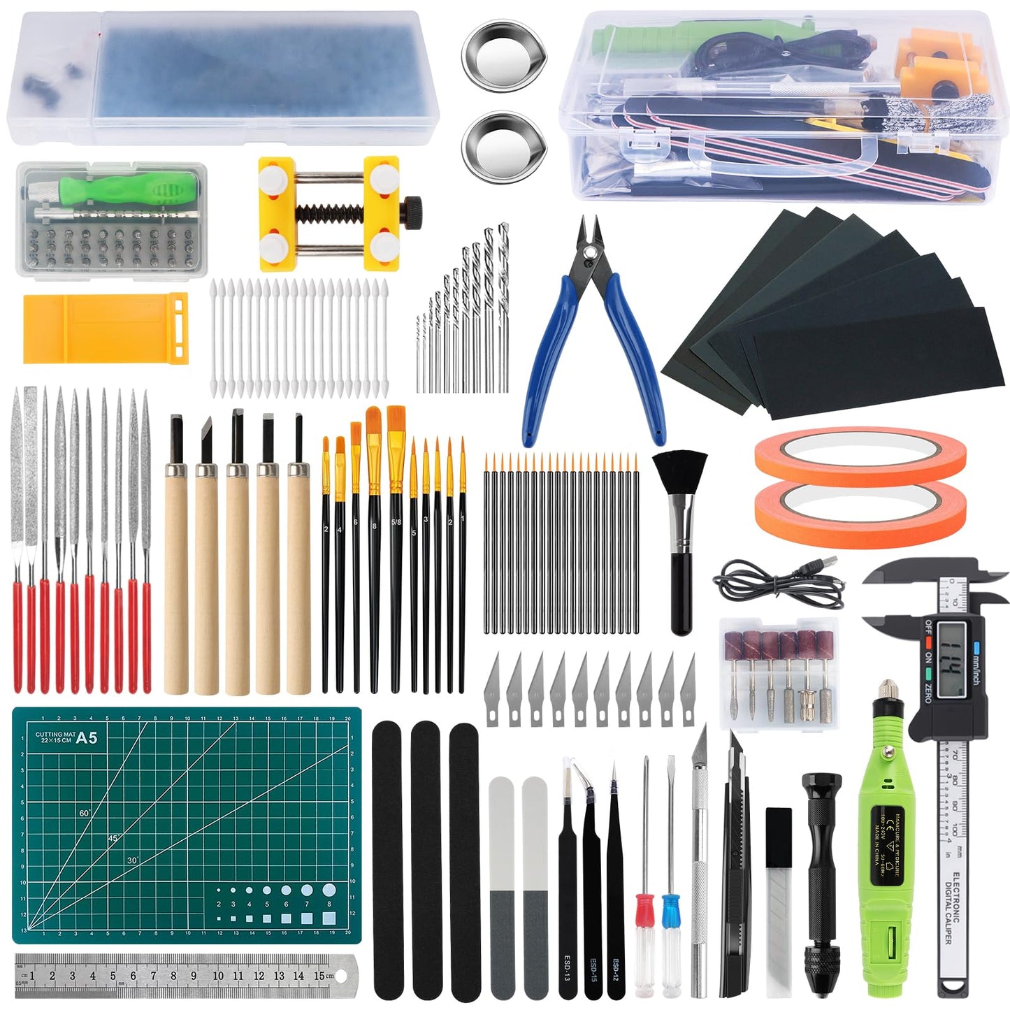 Gundam Tool Kit, 192 Pcs Professional Model Tool Kit for Gundam, Modeling Tools for Models with Decals Sticker Operated Box, Model Building Tools Hobby Tools Craft Set for Repairing Fixing Painting