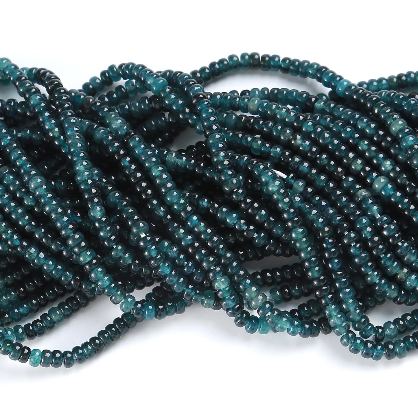 150PCS 2x4mm Natural Dark Blue Jade Rondelle Beads Abacus Disk Stone Beads Round Loose Spacer Gemstone for DIY Bracelet Necklace Jewelry Making