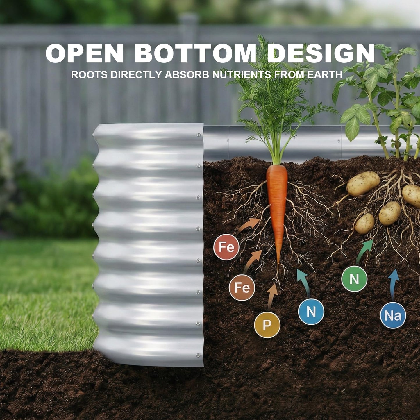 AHEONLAR 2 Pack 4×2×2ft Galvanized Raised Garden Bed Outdoor,Oval Sturdy and Durable Planter Boxes for Vegetables, Fruits, Flowers and Plants, Easy Assembly, Silver