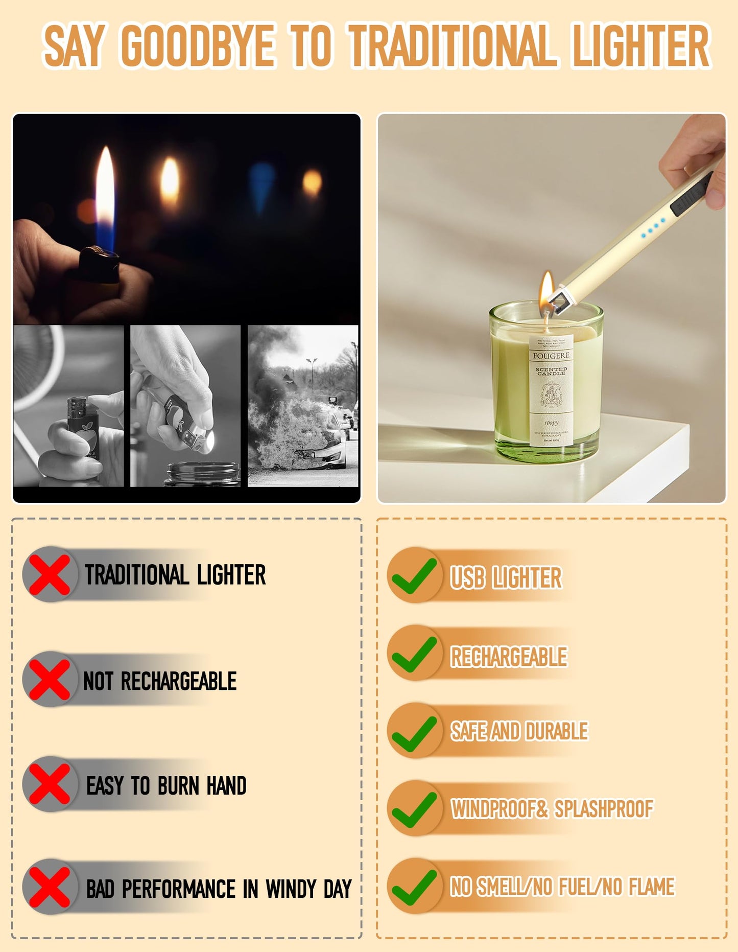 2 Pack Electric Candle Lighter, Gifts for Her/Him, USB Arc Rechargeable Windproof Long Lighter for Candle, Best Stocking Stuffers 2025, Birthday Gift for Women Men Mom Wife Sister,Gift for Sister