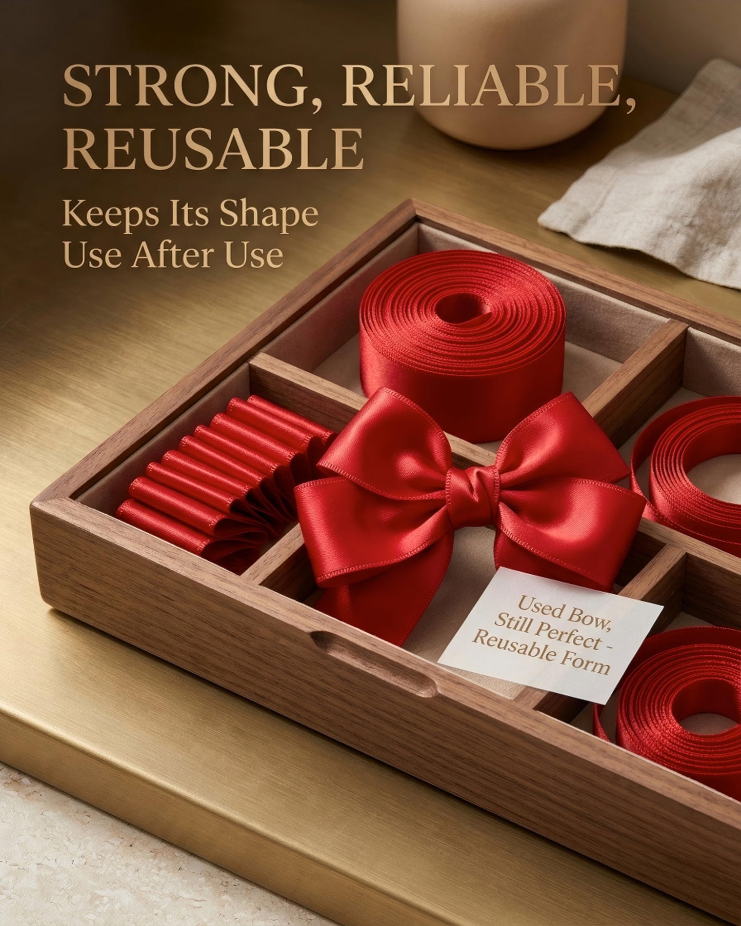 Red Taffeta-Edged Ribbon, 1-1/2” x 50 Yards Double Face Satin Ribbon with Structured Edge, Shape-Holding Ribbon for Bows DIY Crafts Home Decor Apparel & Sewing Gift Wrapping Bouquets