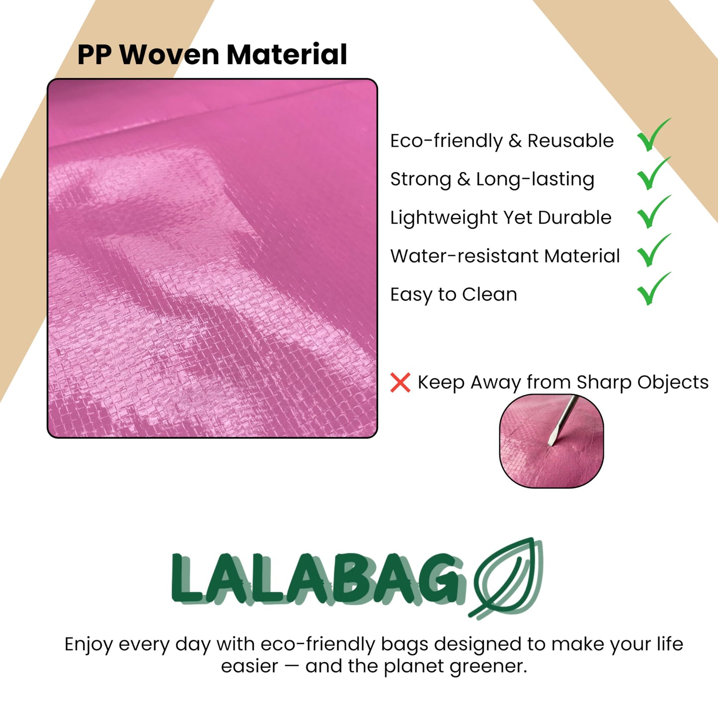 LALABAG 6-Pack Extra Large Moving Bags with Backpack Straps & Side Handles, 50 lbs Heavy Duty Storage Totes, Water-Resistant Clothes Packing Boxes Alternative (Pink)