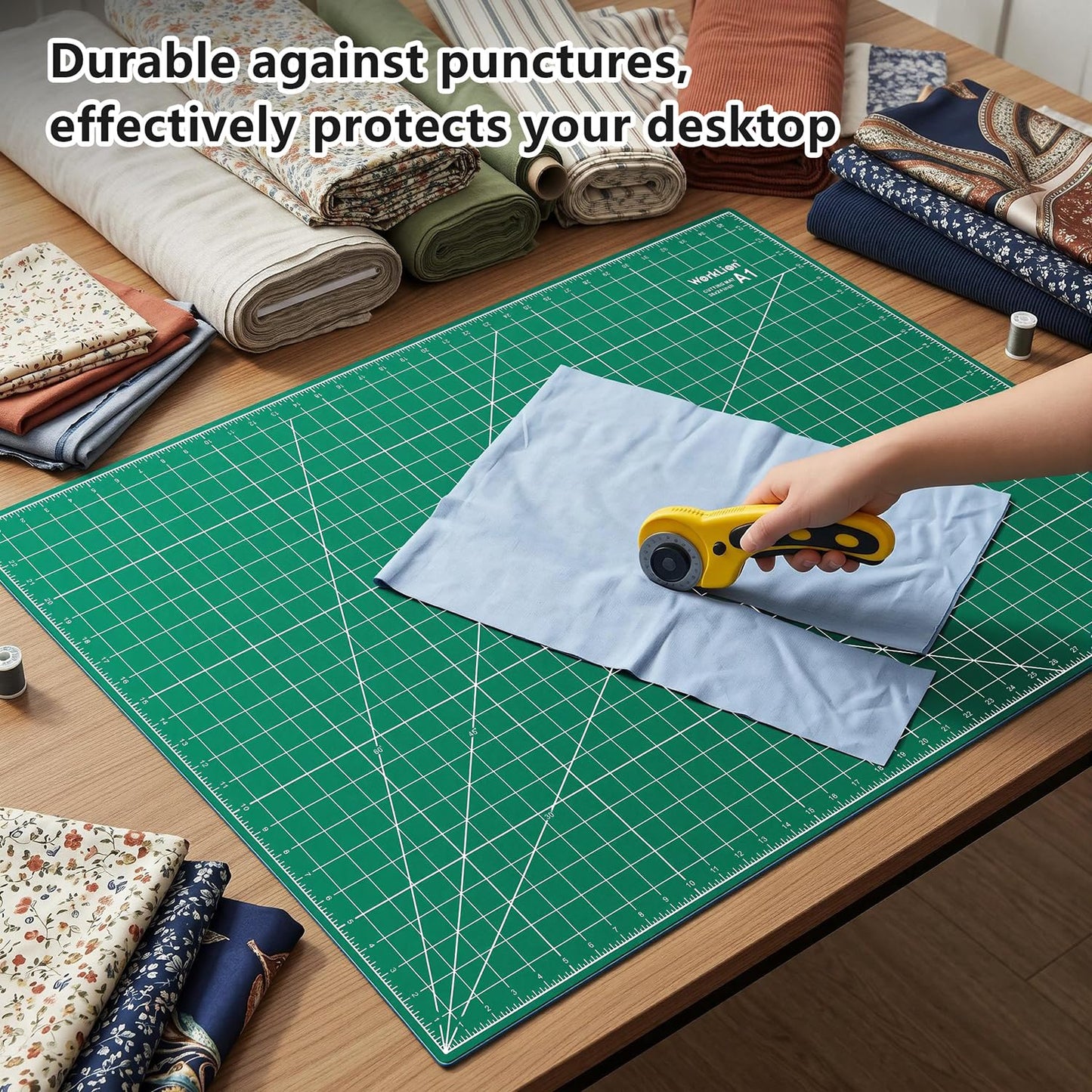 WORKLION 24" x 36" Large Self Healing PVC Cutting Mat, Double Sided, Gridded Rotary Cutting Board for Craft, Fabric, Quilting, Sewing, Scrapbooking - Art Project…