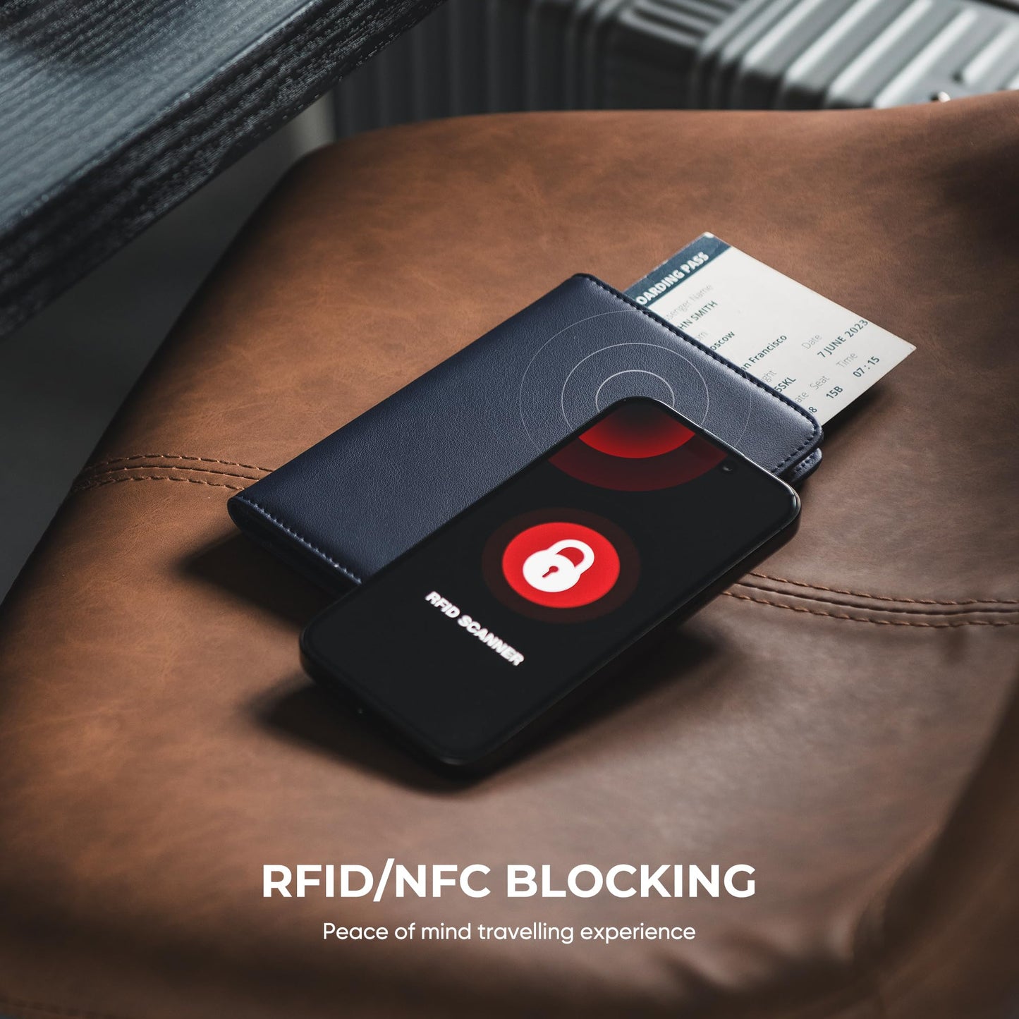 VULKIT Passport Holder with Airtag Slot, Premium Nappa Leather, RFID Blocking Airtag Passport Wallet