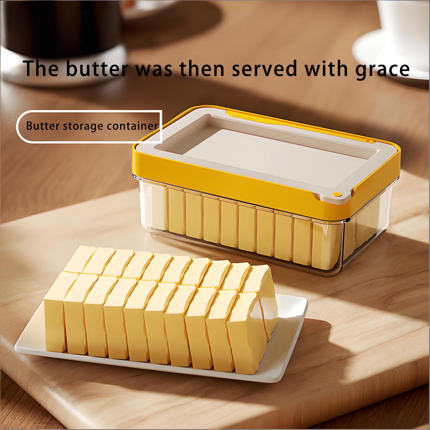 WANEBEIBAY Butter Slicer Cutter, Stick Butter Container Dish with Lid for Fridge,Butter Container Butter Box Case for Countertop or Fridge