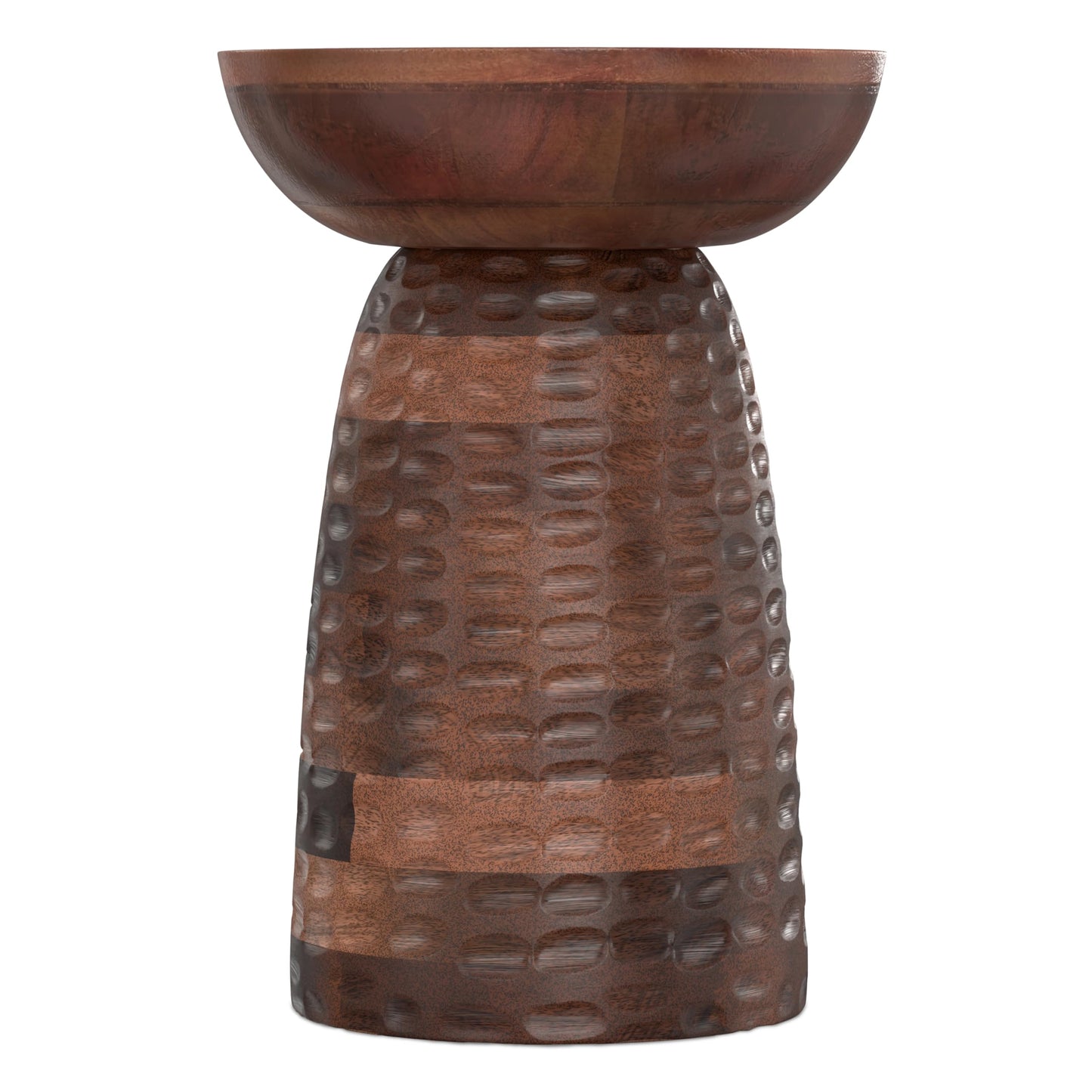SIMPLIHOME Boyd End Table - 13" Wide x 18" High Solid Mango Wood Round Accent Table in Warm Dark Brown, Handcrafted Contemporary Nightstand or Lamp Stand for Living Room, Bedroom, or Office, Assembled