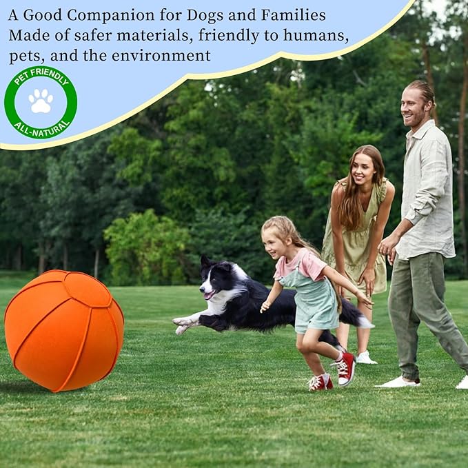 BabieDtOyG Herding Ball for Dogs, Dual Layered Herding Dog Ball Set for Australian Shepherd, Cattle, Collie, for Dog, Agility Equipment- Free Training Book (Orange, 24 inch)