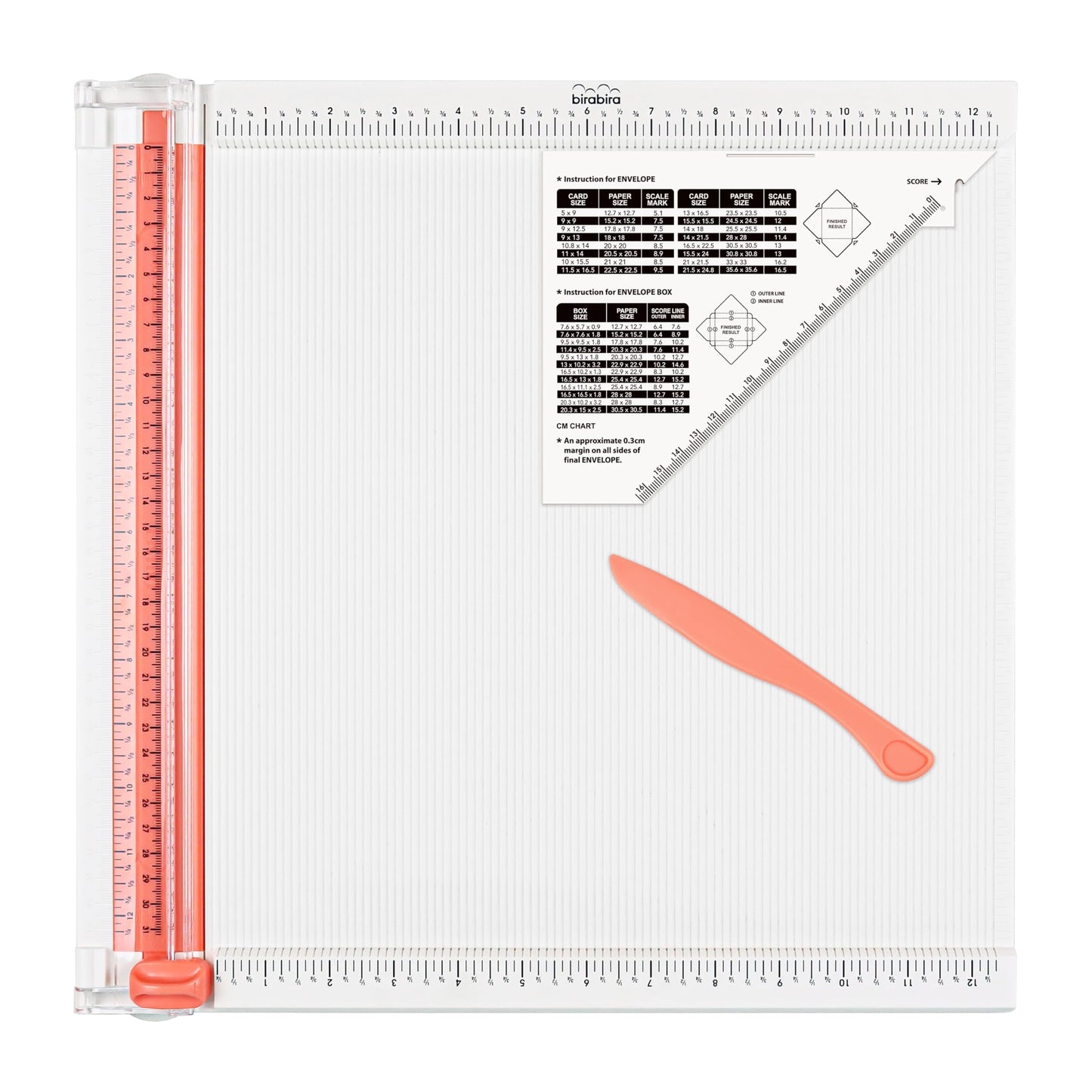 Bira Trim and Score Board, Includes 12x12 Inch Board, Scoring Tool and Envelope Maker for Card Making