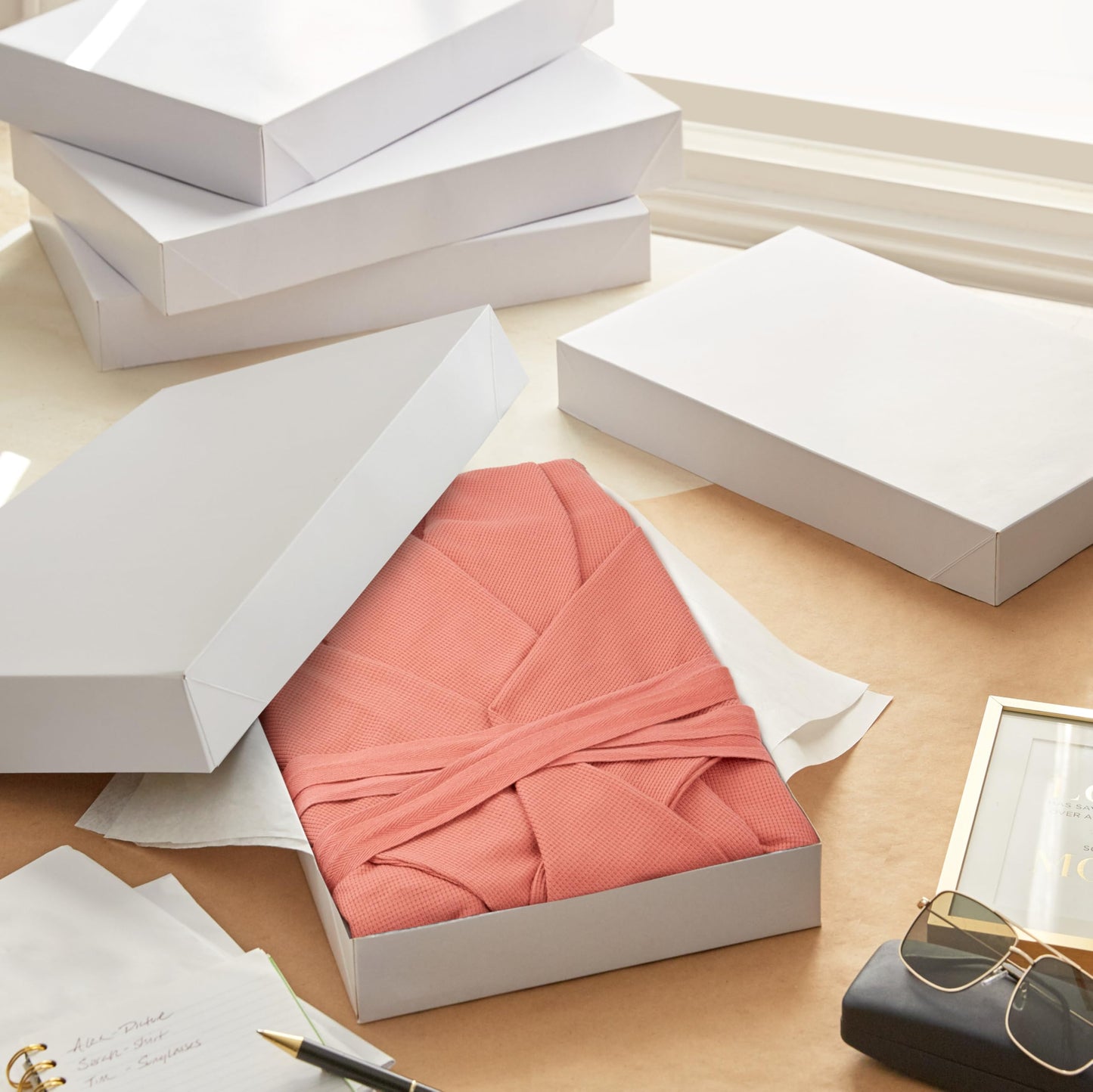 Hallmark 16" Large Gift Boxes with Lids (12 White Robe Boxes) for Valentine's Day, Birthdays
