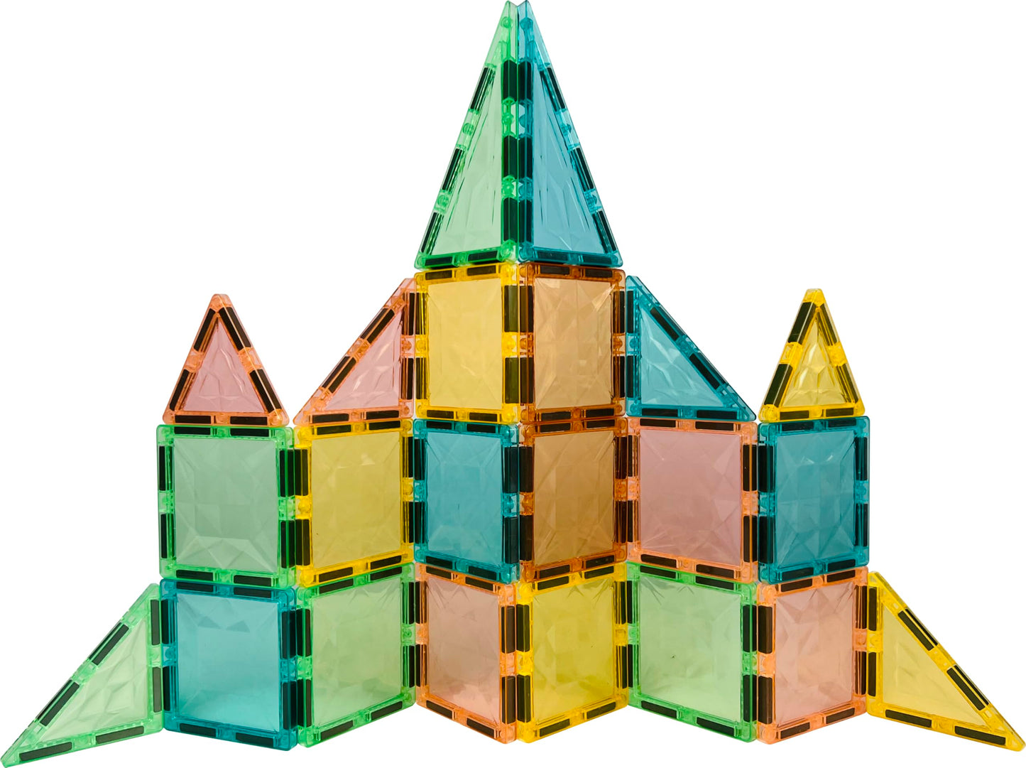 YRZtiles Magnetic Tiles,Magnet Building Blocks Construction Stacking Educational Toy Creative Playboard for Kids Ages 3+ (032 Pieces)
