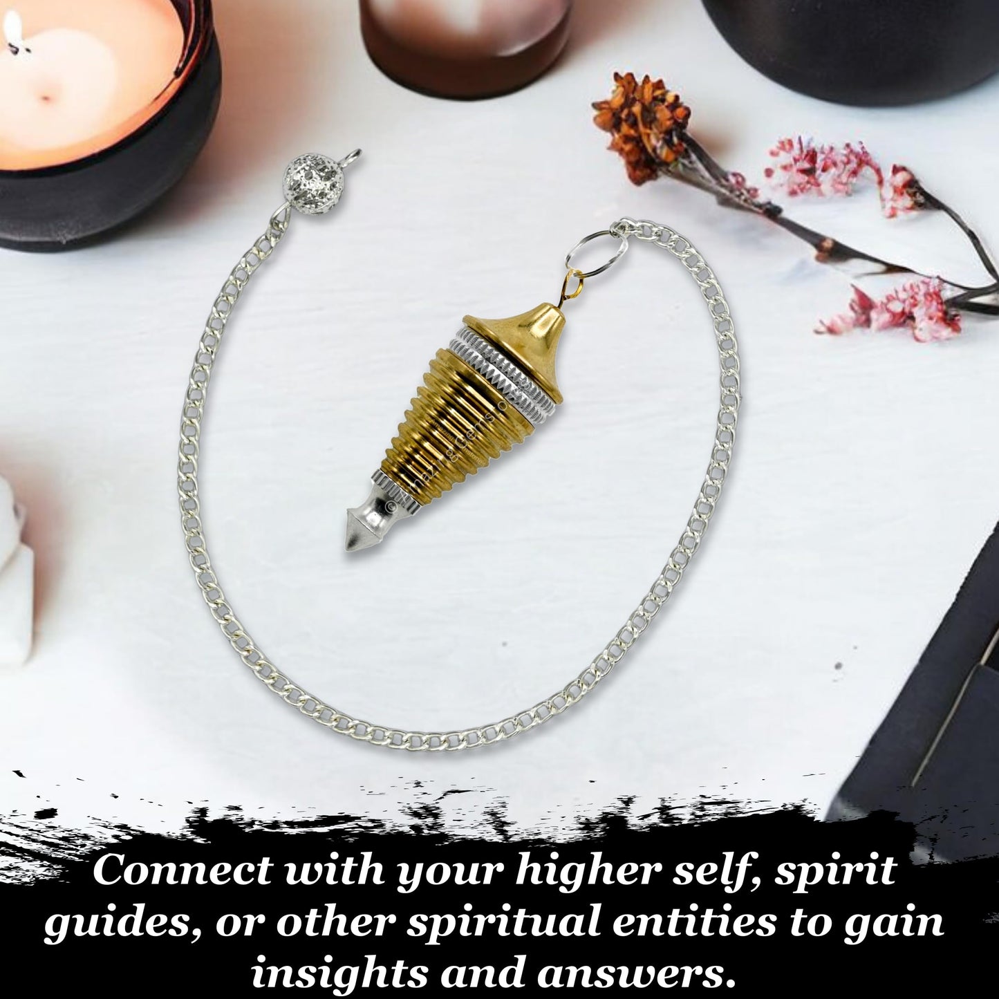 Amazing Gemstone Healing Metal Pendulums for Divination, Gold Gear Plate Hard Coil Steel Copper Pendulum High Energy Pendulo de Bronce Pendulos de Mesa MP12