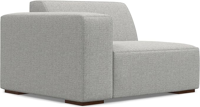 SIMPLIHOME Rex Corner Sectional Modular Sofa in 100% Recycled Polyester Tightly Woven Performance Fabric, Pale Grey, 116-inches Wide, Handcrafted Modern-Style L-Shaped Couch for Living Room