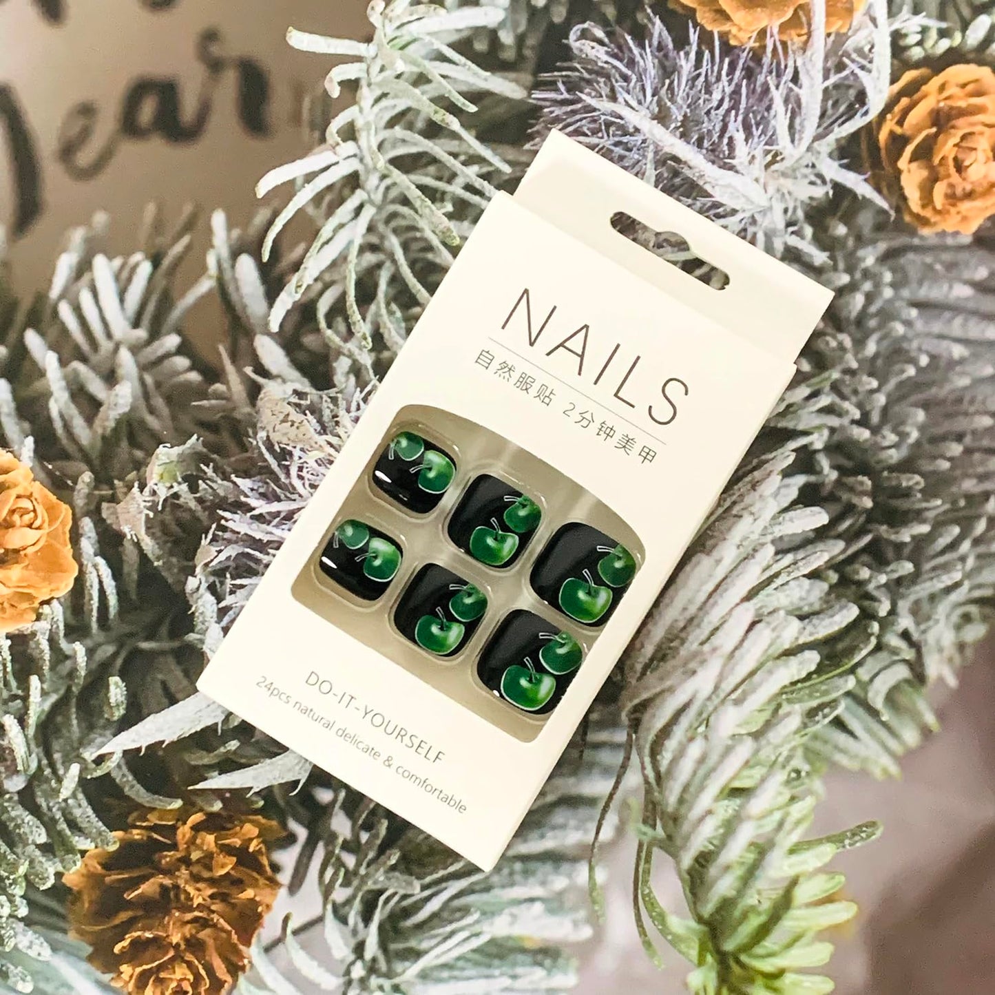 Press On Coffin Toenails With Designs - Full Cover Reusable False Nails With Adhesive Tab, Artificial Acrylic Fake Toe Nails, Glue On With Charm, Stick On for Women