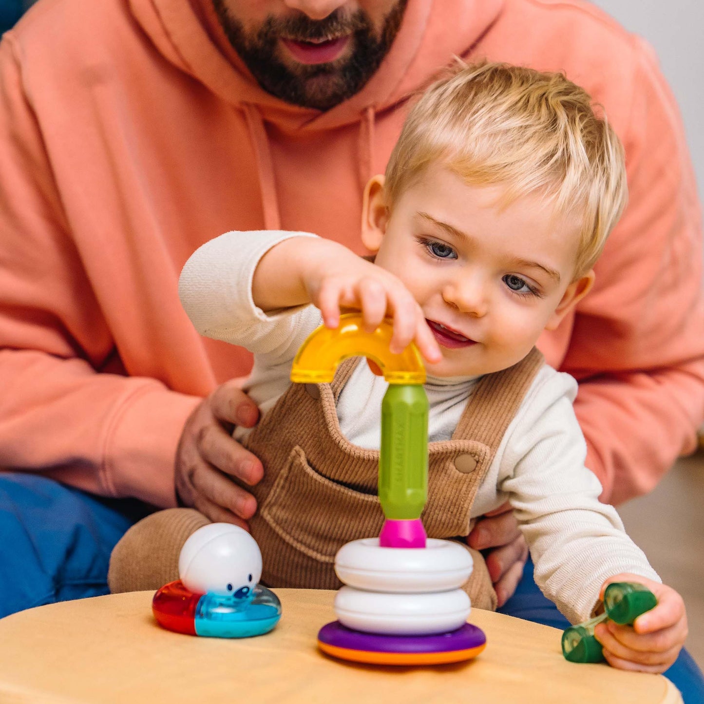 SmartMax My First Stacking Rings Magnetic Building Toy for Ages 1.5–5 – Creative STEM Stacking & Balancing Set