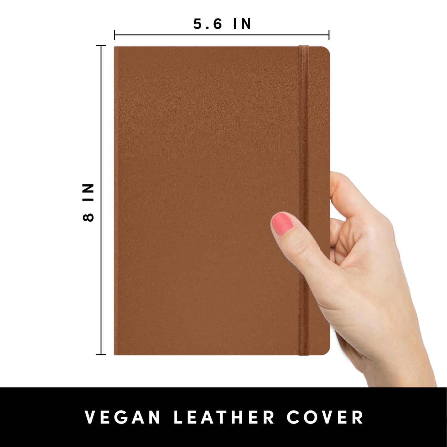 PAPERAGE Blank Journal Notebook, (Cognac), 160 Pages, Medium 5.6 in x 8 in - 100 GSM Thick Paper – Hardcover Journaling Notebook for Work, School, Note Taking or Sketching