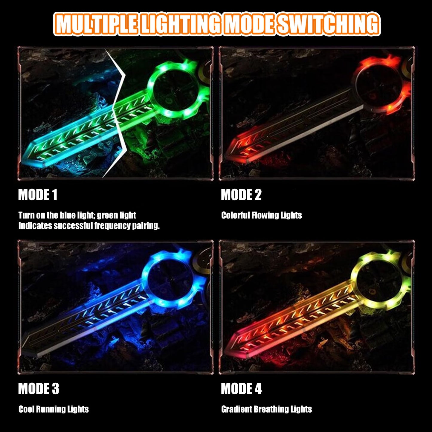 Virellia Upgraded Flying Sword RC Drone with Colorful LED Lights, ABS Metal Remote Control Airplane with Hand Gesture & Smart Watch Control, 3 Speed Modes & Stunt Drone for Kids Adults, Upgraded Gold