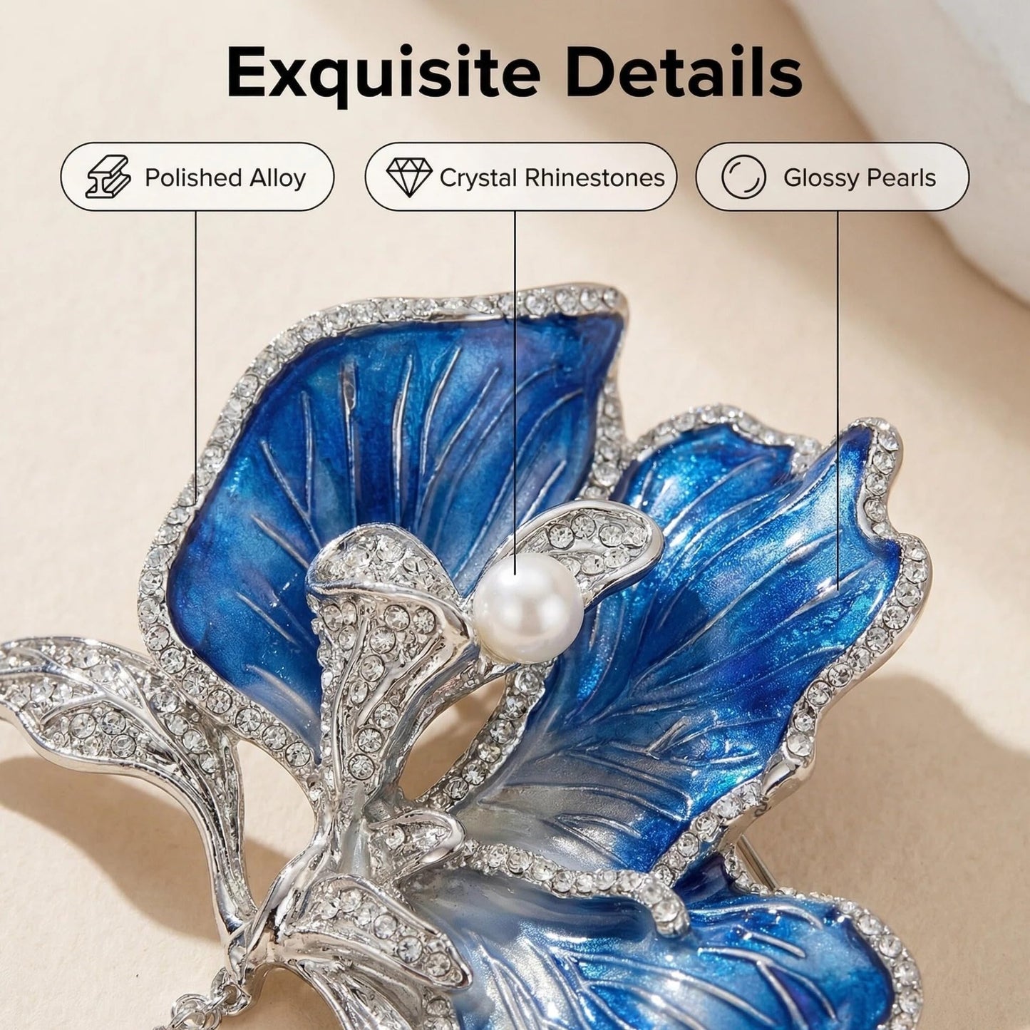 Brooch Pin - Gold Plated | Ideal Gift for Mom & Wife on Thanksgiving Day, Birthdays & Weddings (Magnolia)