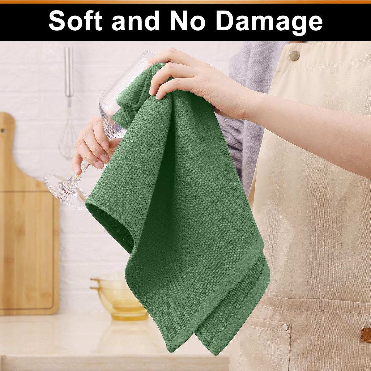 100% Cotton Waffle Weave Kitchen Towels (4 Count)