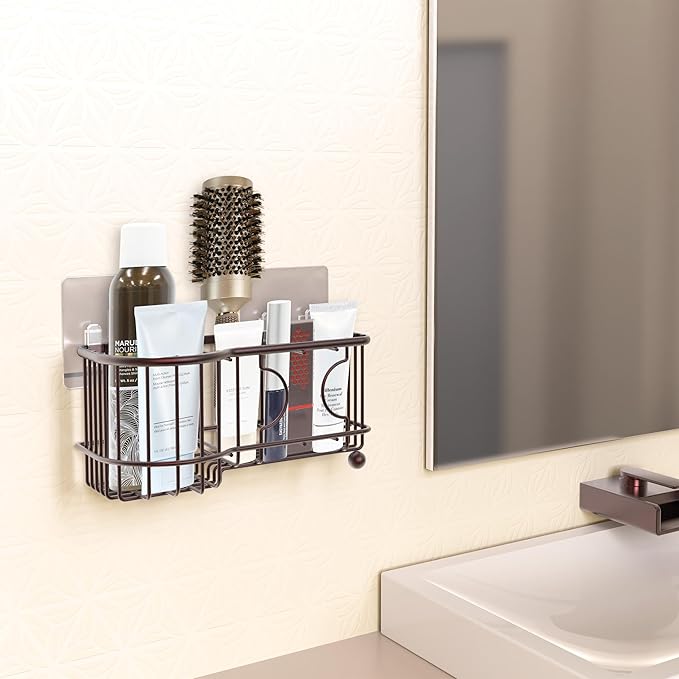 Simple Houseware 6 Slots Toothbrush Holder Adhesive Wall Organizer, Bronze
