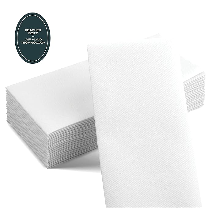 Disposable Linen-Feel Guest Hand Towels [MEDIUM SIZE - Pack of 3000] - Cloth-Like Hand Bathroom Napkins - Soft and Absorbent Paper Napkin for Kitchen, Bathroom, Party, Wedding, Or Event