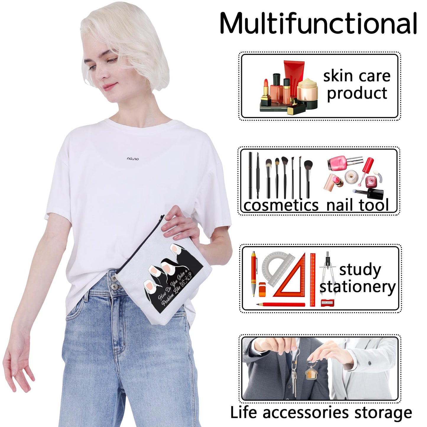 CMNIM Musical Makeup Bag How Do You Solve a Problem Like Quote Musical Theatre Gifts For Musical Fans Accessory Pouch
