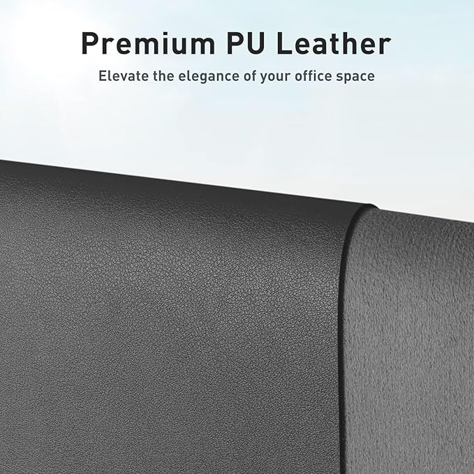 Aothia Leather Desk Pad Protector, Mouse Pad, Office Desk Mat, Non-Slip PU Leather Desk Blotter, Laptop Desk Pad, Waterproof Desk Writing Pad for Office and Home (48"x17", Gray)