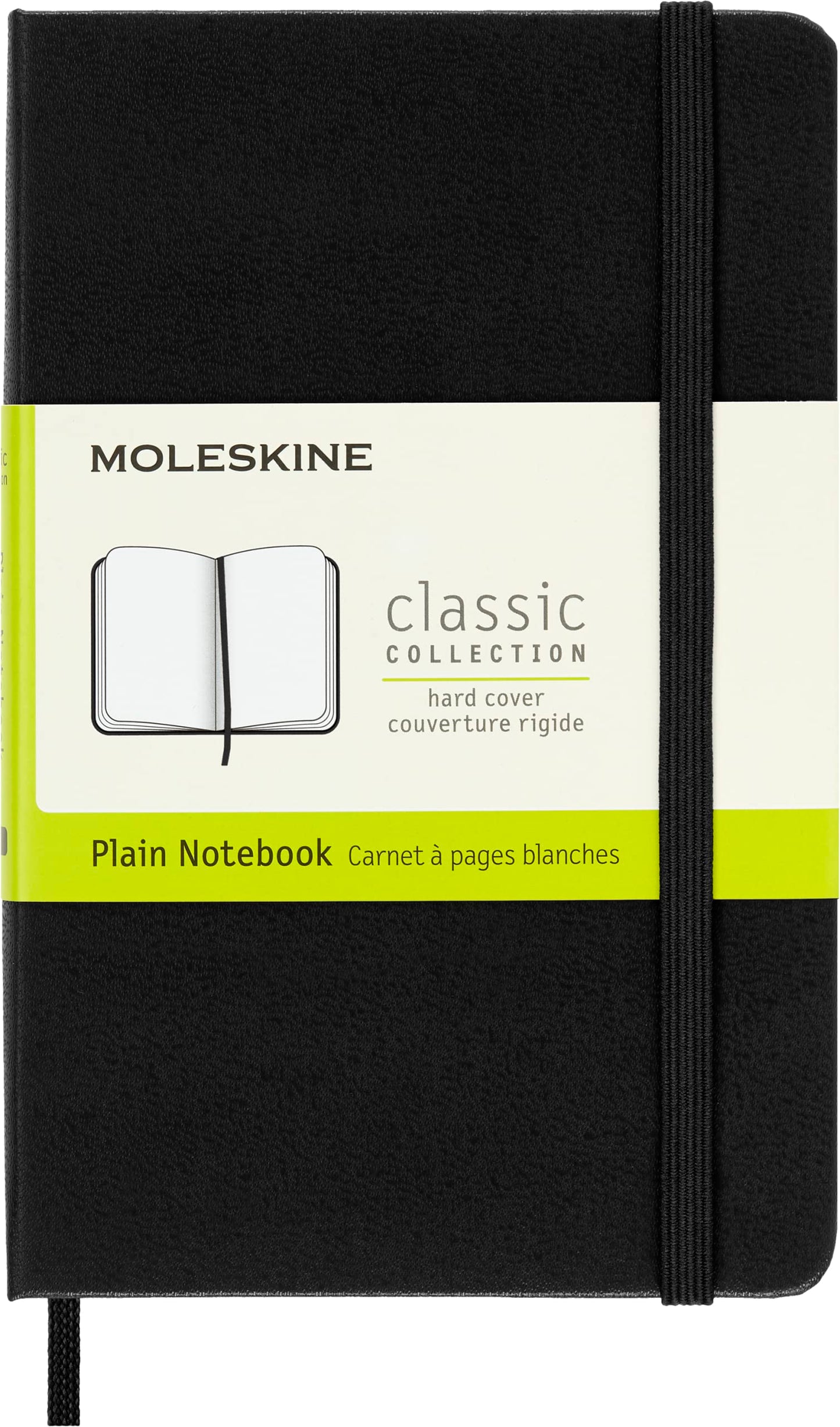 Caderno Clássico, Preto, Capa Dura, Sem Pauta, Tamanho Bolso