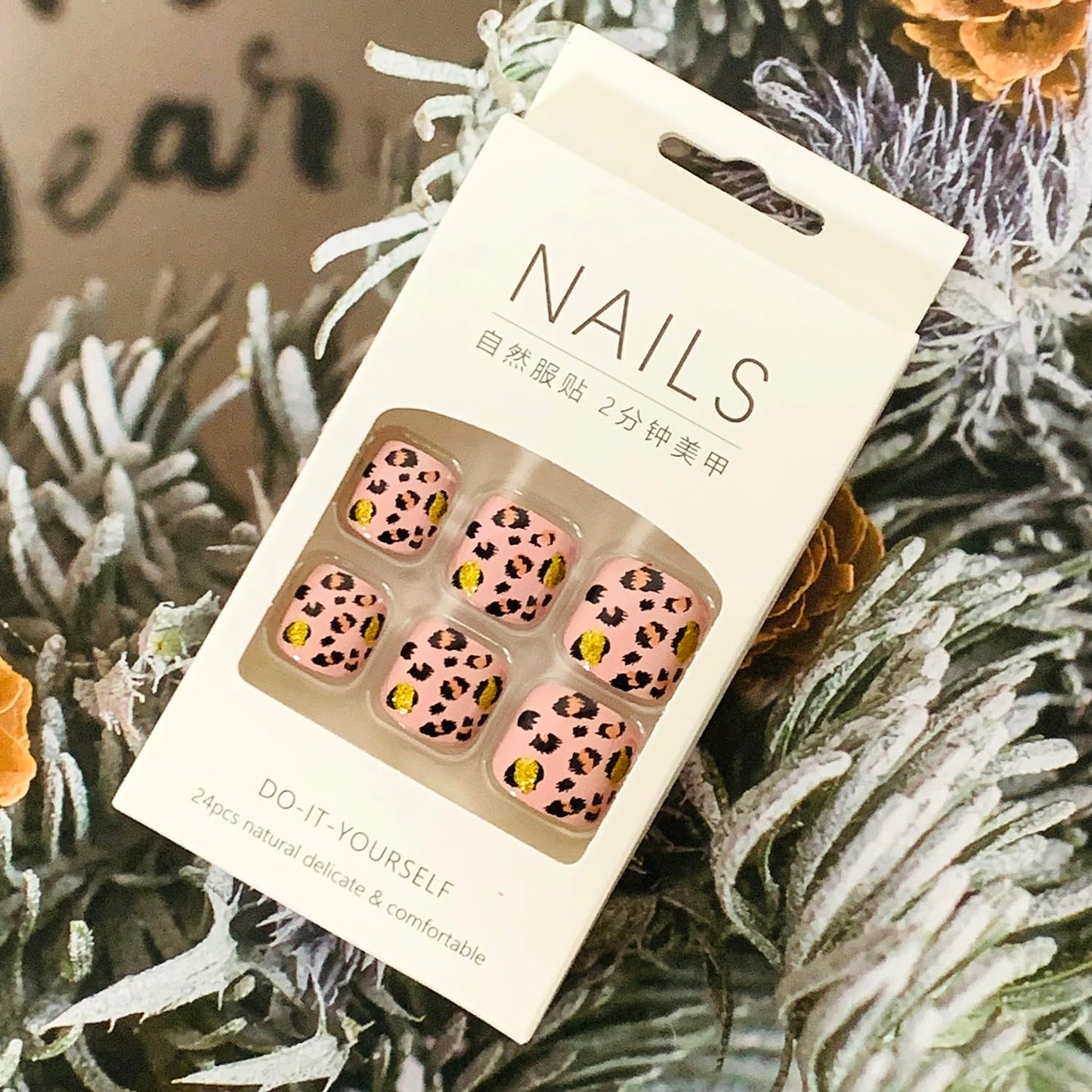 Red Press On Coffin Toenails With Leopard Designs, Full Cover Reusable False Nails With Adhesive Tab, Artificial Acrylic Fake Toe Nails, Glue On With Charm Stick On for Women