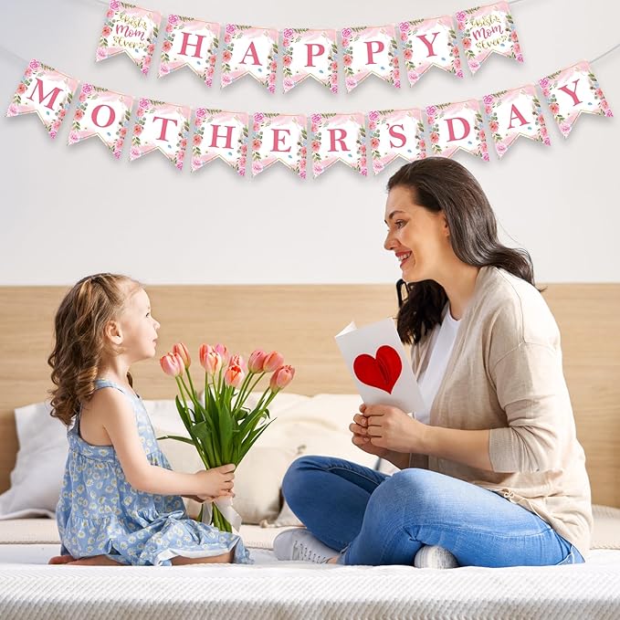 Pink Happy Mother’s Day Banner Kit, 17 Pieces