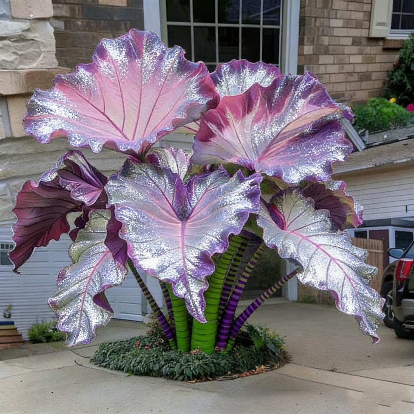 LBJDUYS Large Elephant Ear for Planting - Elephant Ear Rare - Magical Hardy Balcony Rare Species Ornamental Value (6)