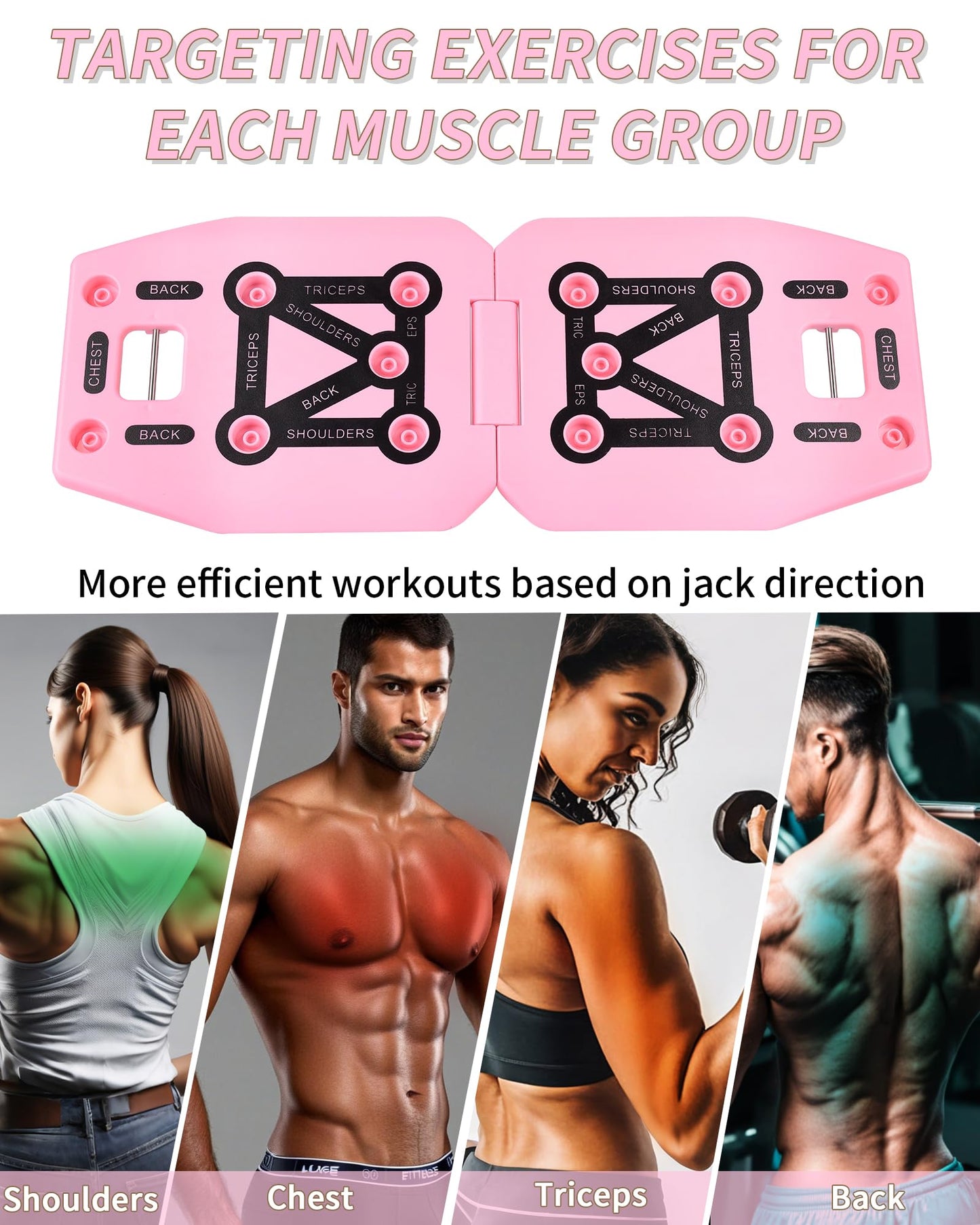 LAKXSF Work out Push up Board for Home Gym, Pilates Workout Exercise Resistance Band Set with Handles, Pushup Board Gift for Men and Women, Essential Shoulder Strength Training Goods Equipment Kit