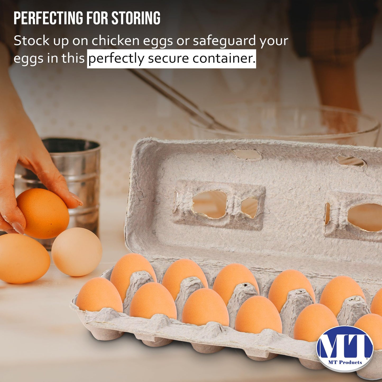 MT Products Blank Natural Pulp Egg Cartons Bulk - Made in USA - Holds Up to Twelve Eggs - 1 Dozen - Cardboard Material Perfect For Storing Extra Eggs (25 Pieces)