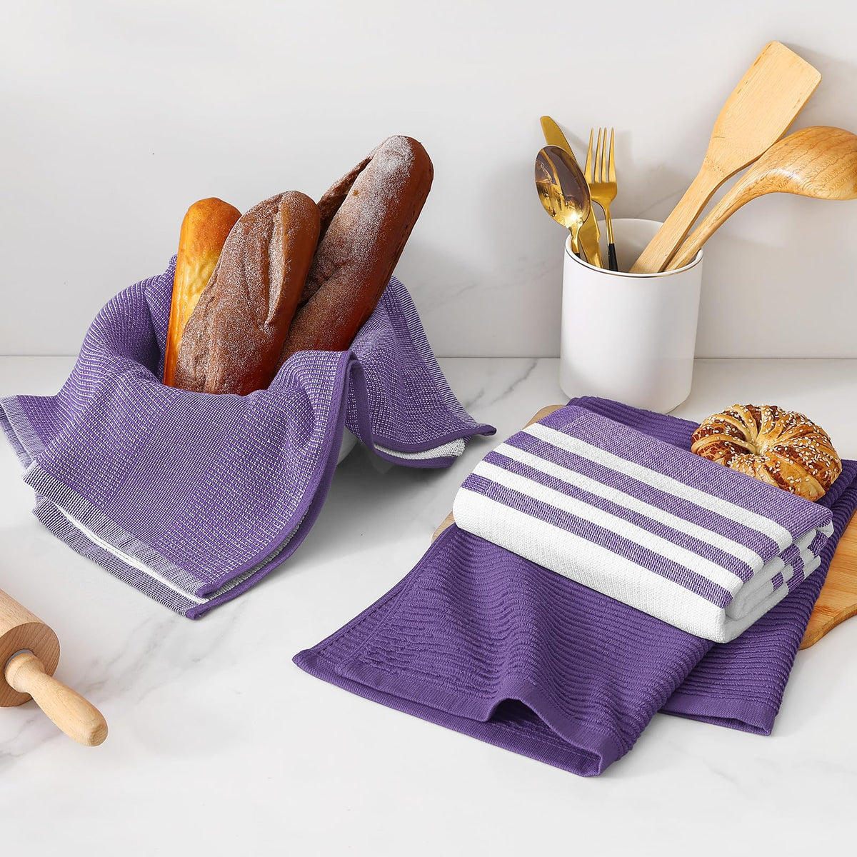 Cotton 380 GSM Premium Kitchen Towels (3 Count)