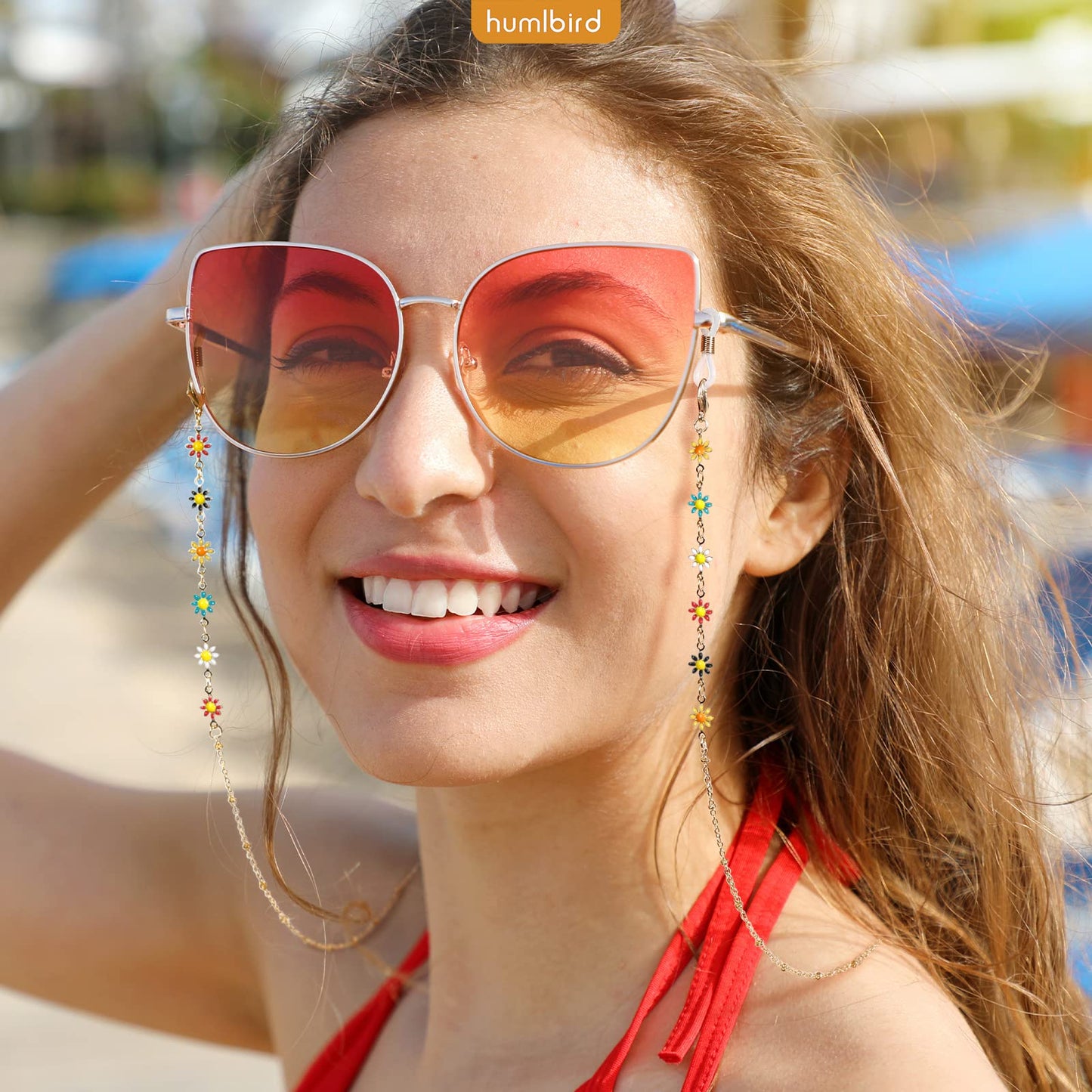 humlbird Eyeglass Chain for Women Stylish Mask Lanyard Flower Mask Chain Eye Glasses Holder Strap Multi-Color