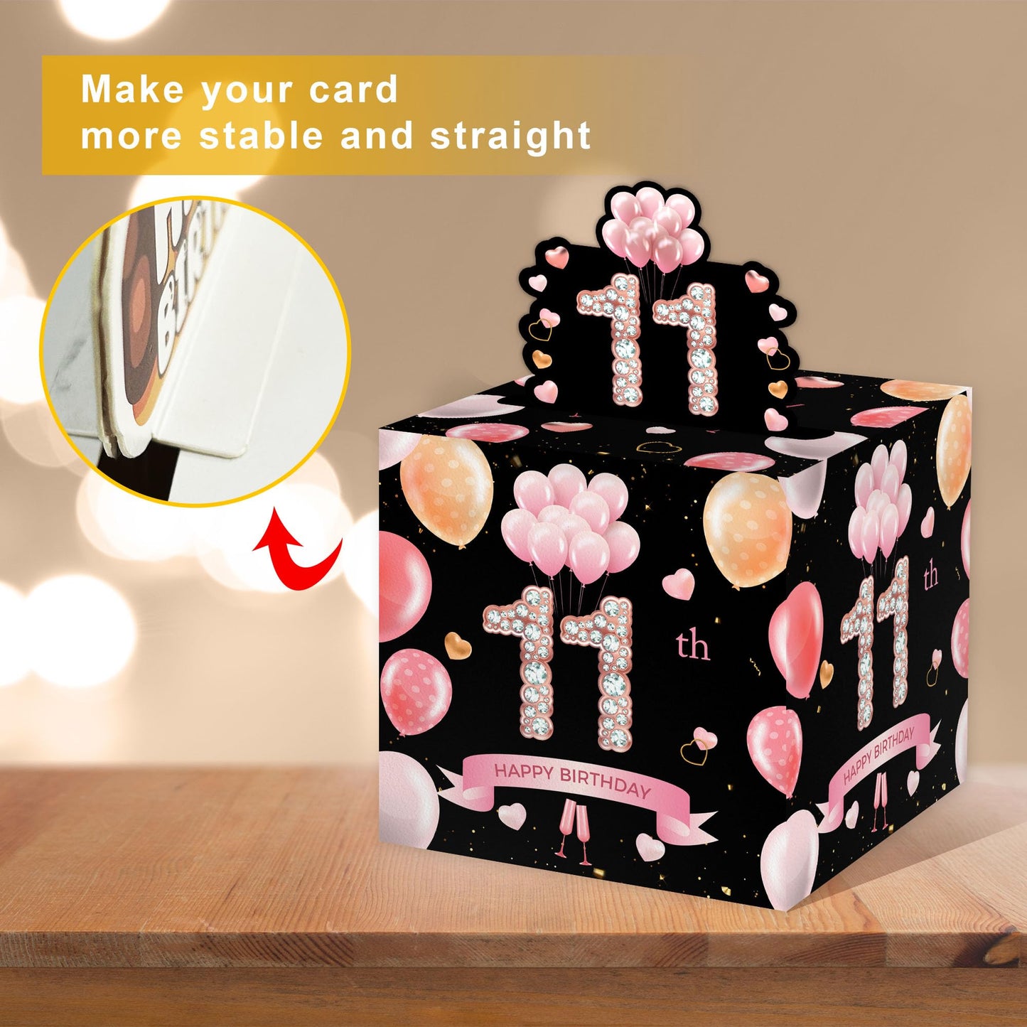 Surprise Gift Box for 11th Birthday Party, Includes Cash Envelopes & Decorations (35PCS)