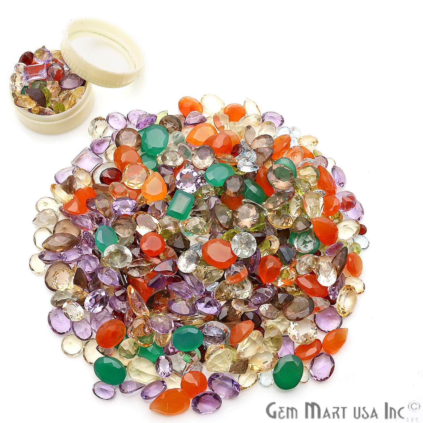 Mixed Natural Loose Gemstones | 100% Natural Mixed Gems | Grade A+ (natural inclusions) | Hand Cut and Polished | Jewelry Making & Crafts – by GemMartUSA (MX-60001)