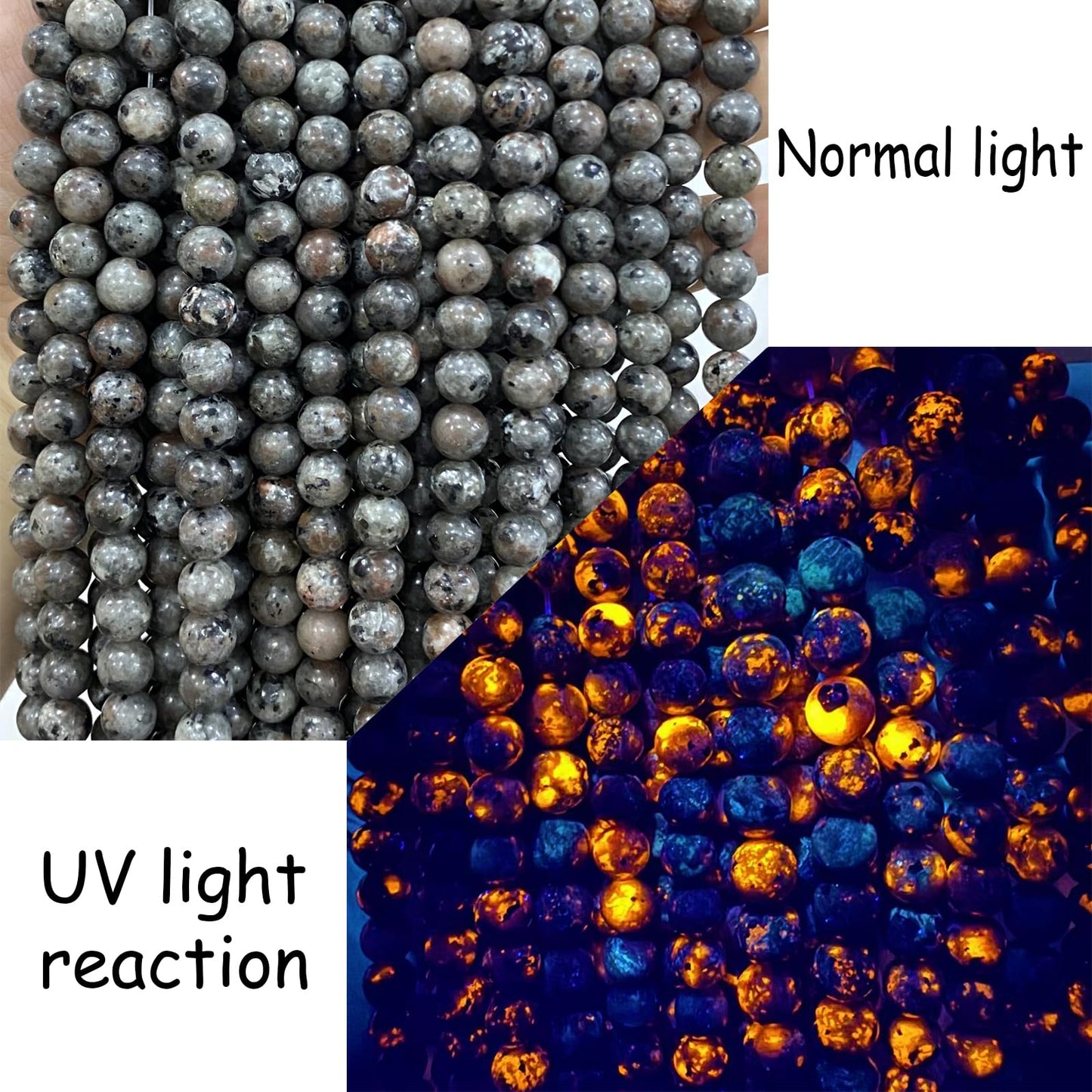 10MM 72pcs Natural Flame Yooperlite Stone Energy Beads Round Loose Beads for Jewelry Making DIY Bracelet Necklace 2 Strands 32"
