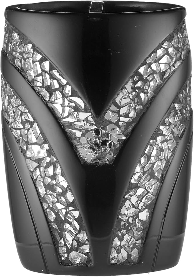 Zahari Home Sinatra Bath Tooth Brush Holder Modern Tooth Brush and Toothpaste Holder, Black