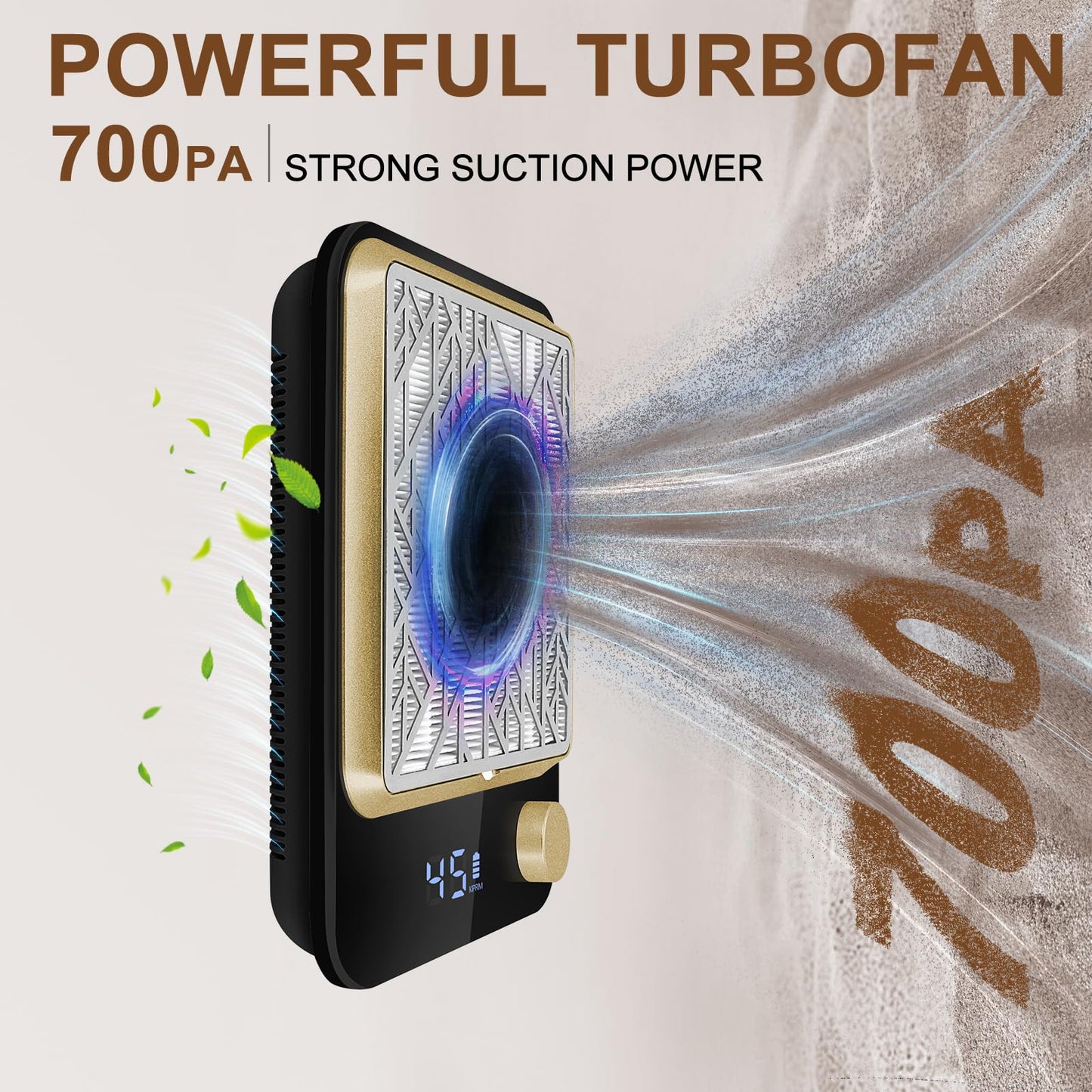 Rechargeable Nail Dust Collector, Professional Cordless Dust Collector Nail Tech Vacuum Fan Extractor Manicure Machine, Adjustable Suction, NDC3