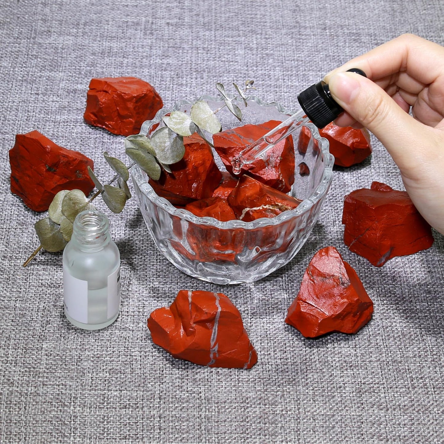 Nvzi Red Jasper Stone Crystals, Bulk Crystals, Crystals and Healing Stones, Rocks for Tumbling, Amathesis Crystal, Raw Crystals Bulk, Calcite Crystal for Decoration, Wicca, Reiki, Chakra(1LB)