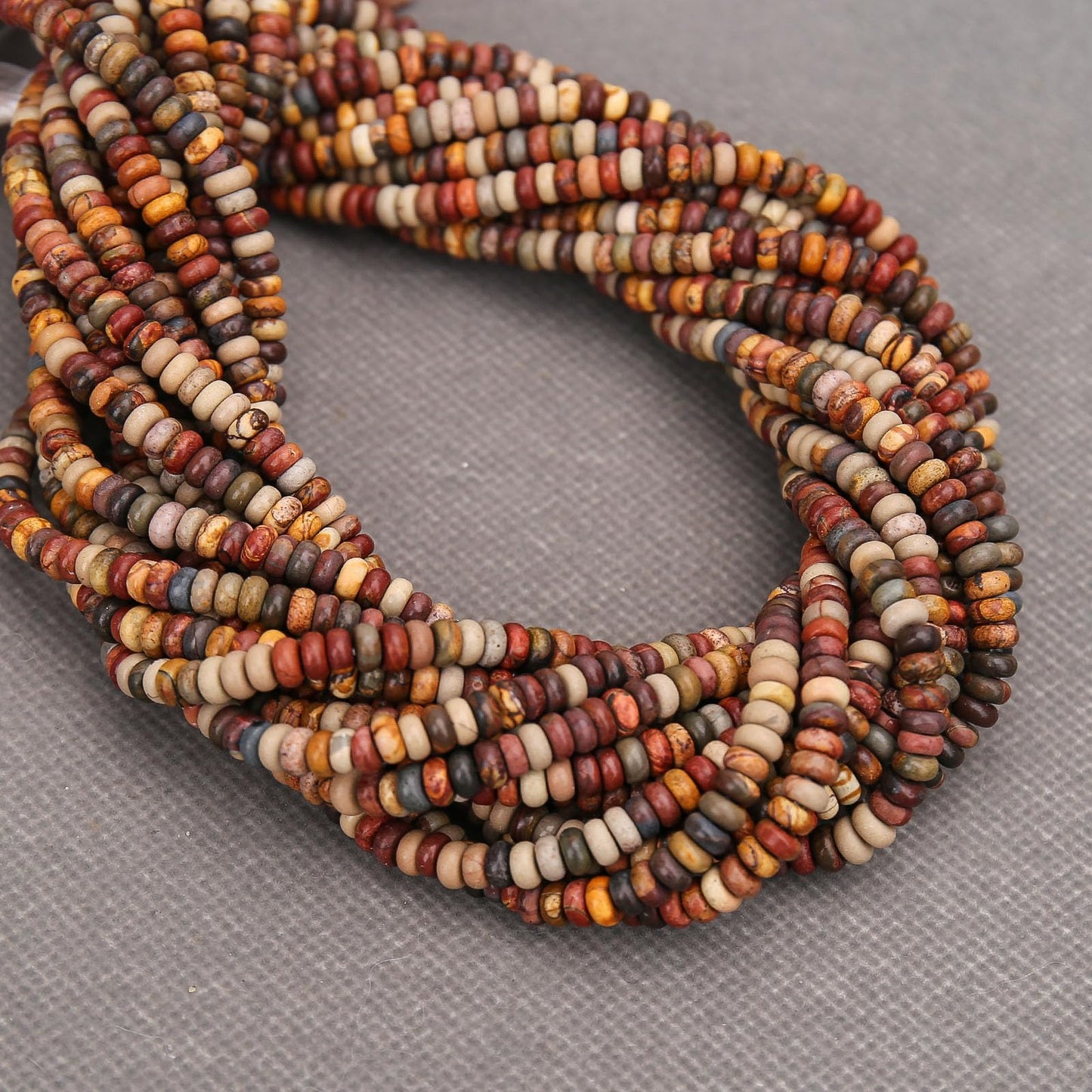 BONNY BOXX 1 Strand (150PCs) Natural 2 * 4mm Picasso Red Turquoise Rondelle Beads, Natural Abacus Disk Stone Beads Loose Spacer Gemstone for DIY Bracelet Necklace Jewelry Making
