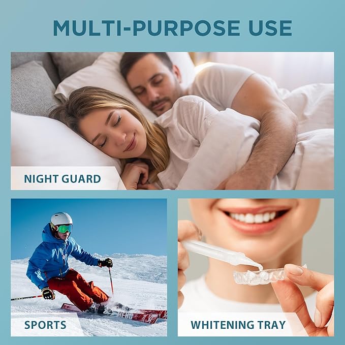Mouth Guard for Grinding Teeth at Night: Night Guards for Teeth Clenching Custom Fit for Nighttime Protection - 4 Pack 20 Cleansing Tablets