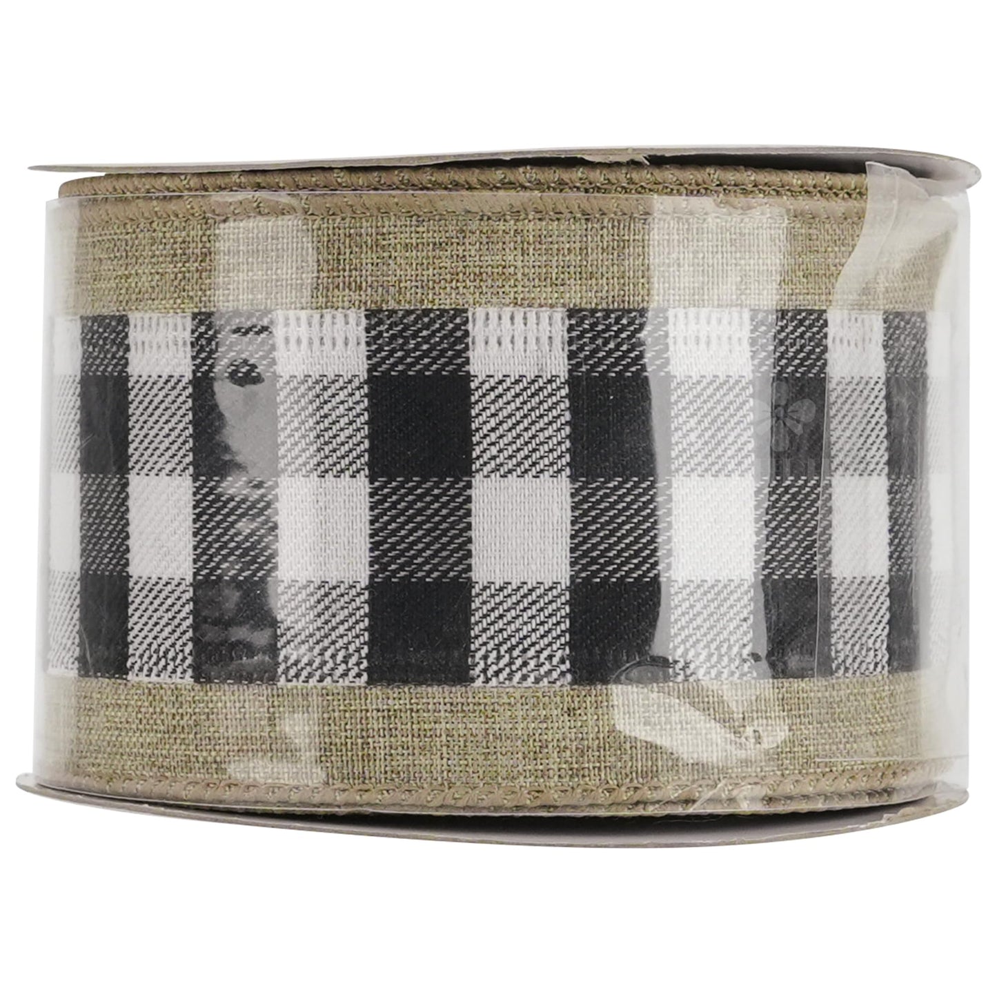 MEEDEE Buffalo Plaid Ribbon with Burlap Wired Edges 2.5 Inch Wide 10 Yards Black and White Ribbon for DIY Bows, Christmas Tree, Gift Wrapping, Wreaths