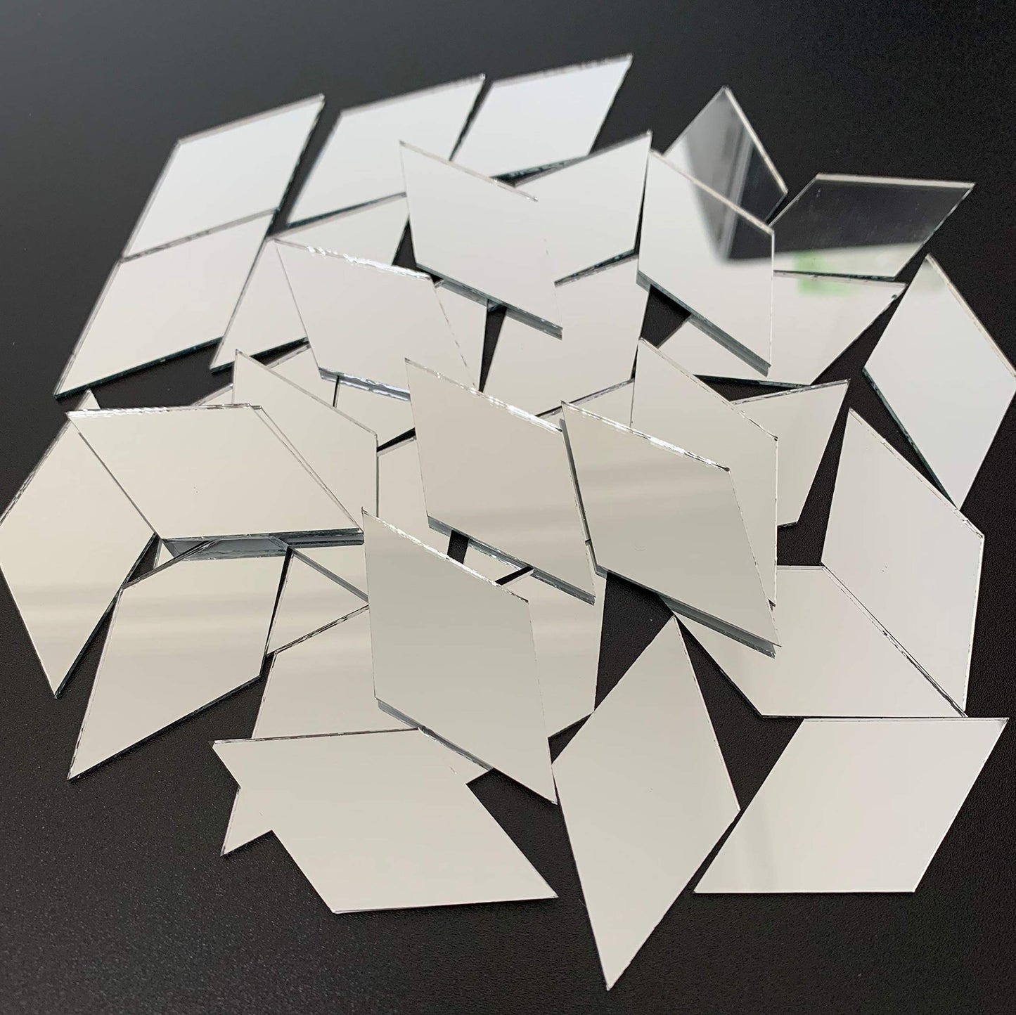 NUO RUI 60 Pcs 2" Diamond Shape Mirror Mosaic Tile for Craft Art Projects