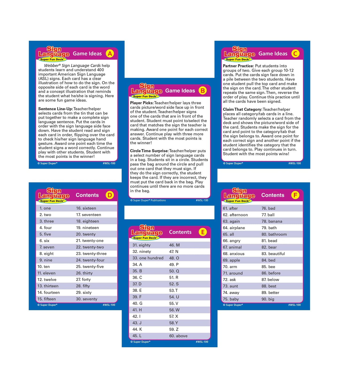 Super Duper Publications| 400 American Sign Language (ASL) Flash Cards Fun Deck | Educational Learning Resource for Children