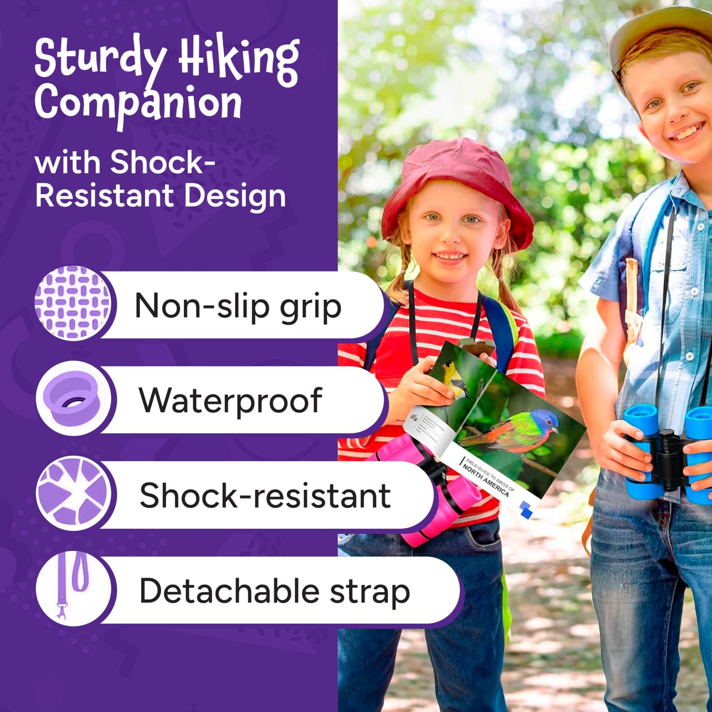 Think Peak Blue Binoculars Science Toy for Kids Ages 3-12 Years - Real Compact Outdoor Adventure & STEM Educational Nature Hiking Explorer for Bird Watching, Camping Children’s Birthday Gift