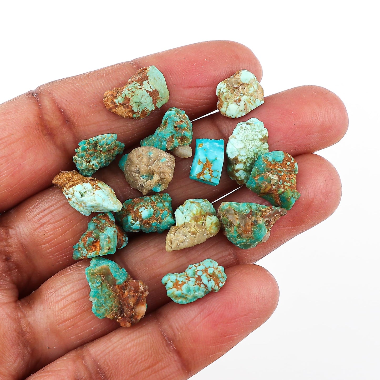 CRYSTALINES 30cts, Genuine Raw Tibetan Turquoise Gemstone, Wholesale Tiny Rough Stones, Bulk Loose Supplies for Jewelry Making, December Birthstone, Wire Wrapping, Gem Collection, 14-17pcs