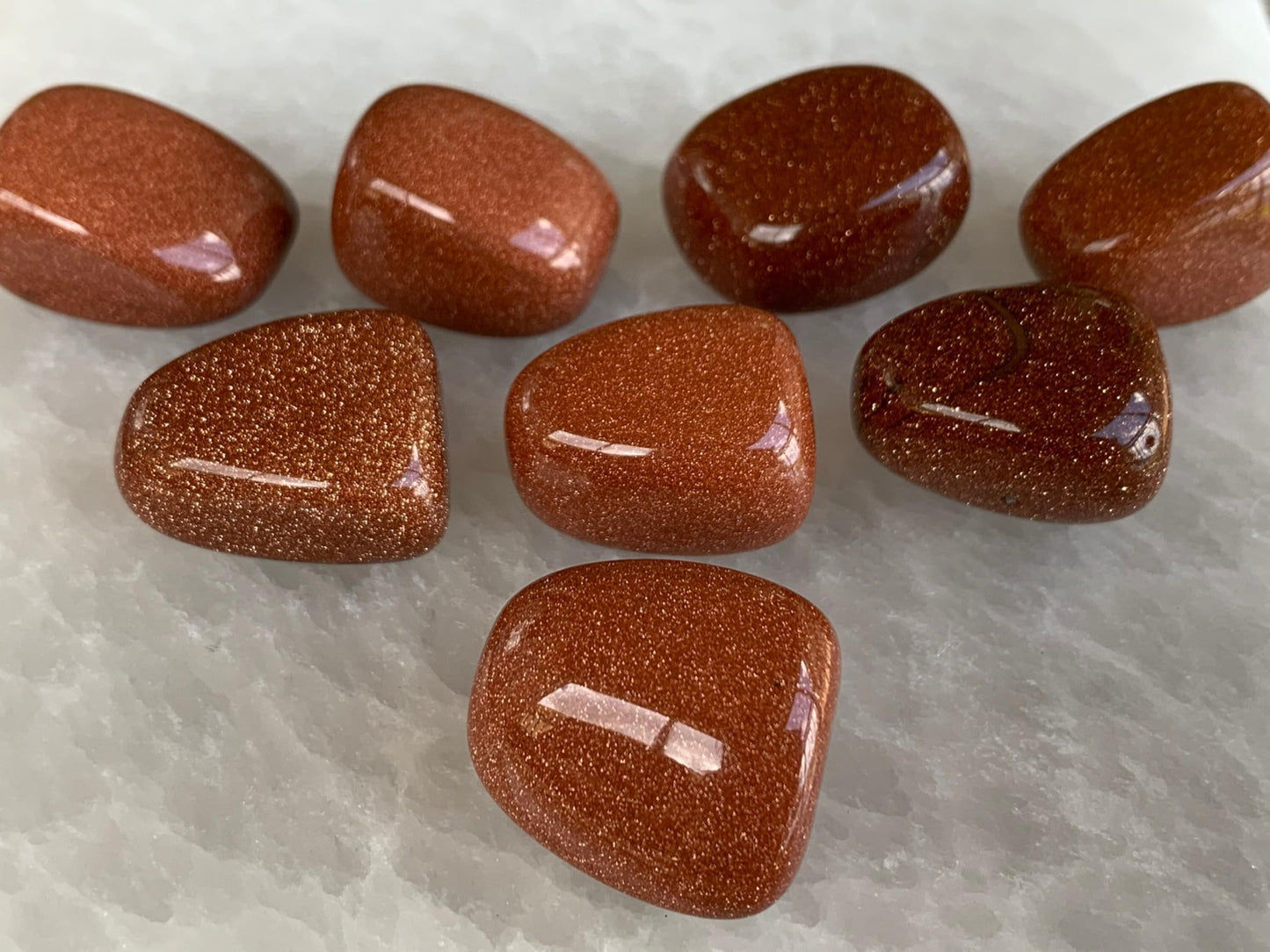 GAF TREASURES 5 Pcs Red Goldstone Tumbled Stones, Polished Red Goldstone Gemstone, Red Goldstone Healing Crystals (Red Goldstone)