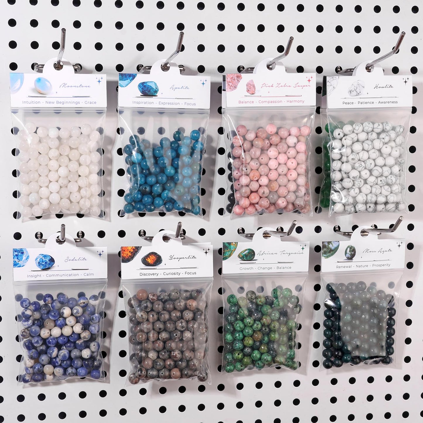 Raicegs 100pcs 8mm Apatite Beads Natural Gemstone Beads Round Loose Beads for Jewelry Making DIY Bracelets Necklace