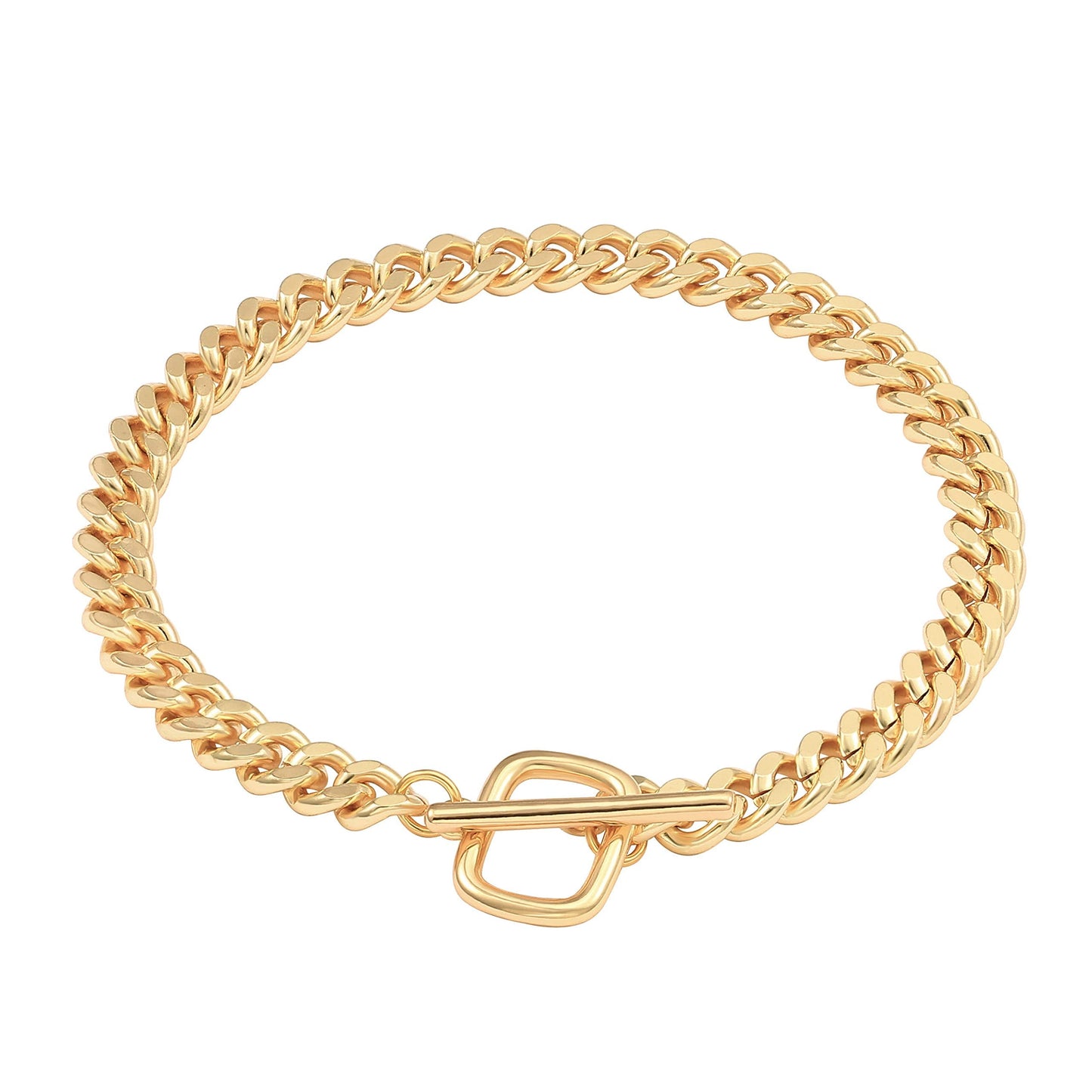SOFYBJA 18K Gold Cuban Link Chain Bracelets for Women Statement Dainty Chunky Curb Bracelet Personalized for Women